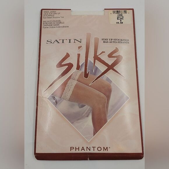 Free w/ Purchase Satin Silks Stay Up Stockings - White Sz B Wedding - Picture 1 of 2